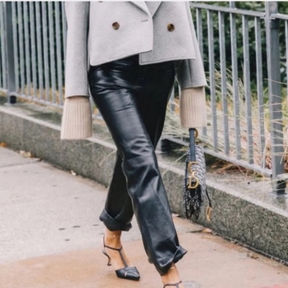 Hugo Buscati Pants - HUGO BUSCATI Leather VTG High Waist Pants Sz 10